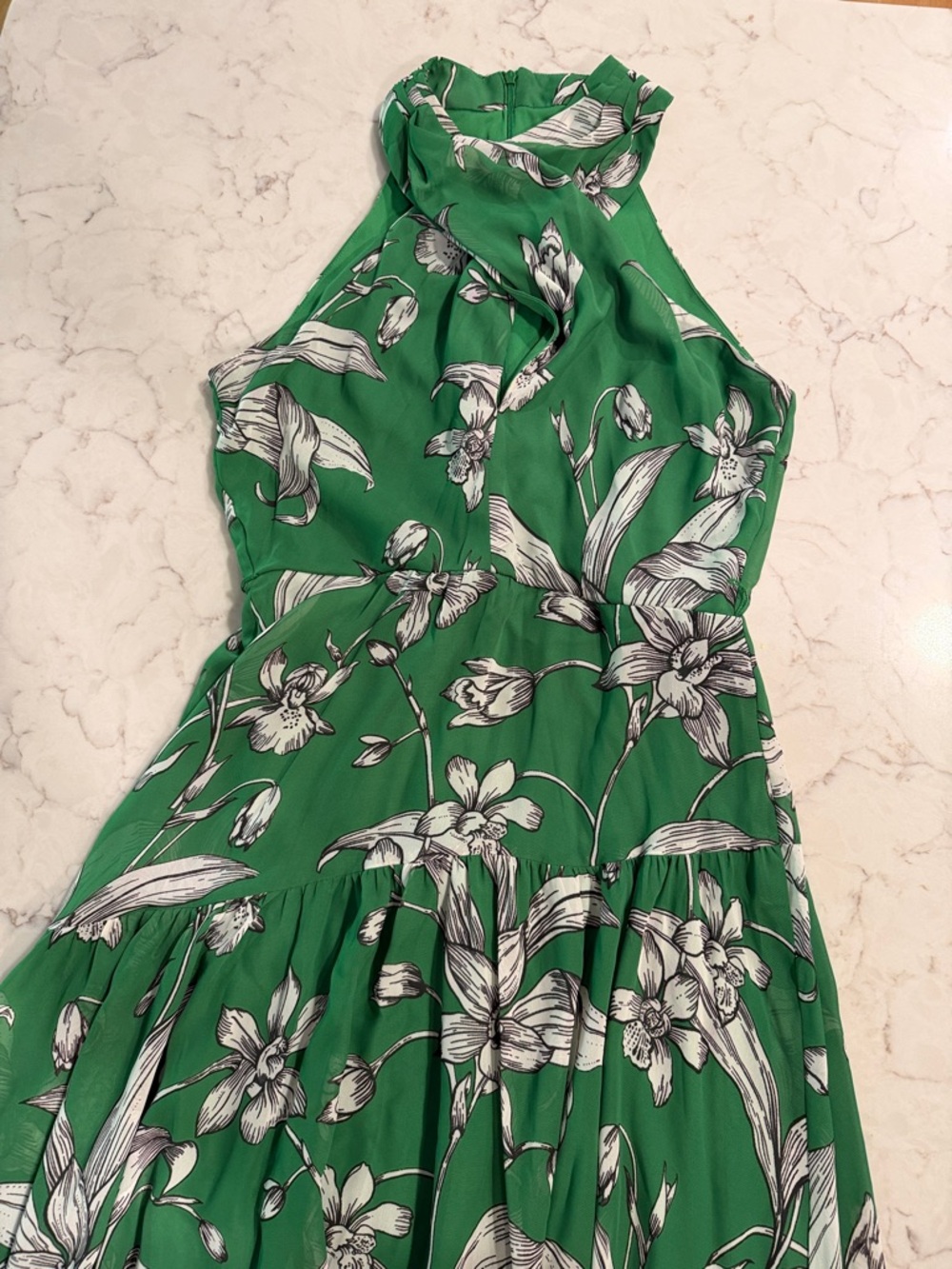 Taylor Green Floral Halter Dress
